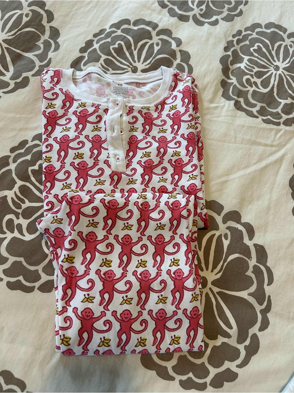 Roller Rabbit Kids Pink Monkey Print Pajama Set
